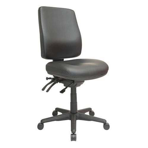 Buro Roma Chair 3 Lever High Back with Seat Slide Black Dillon PU