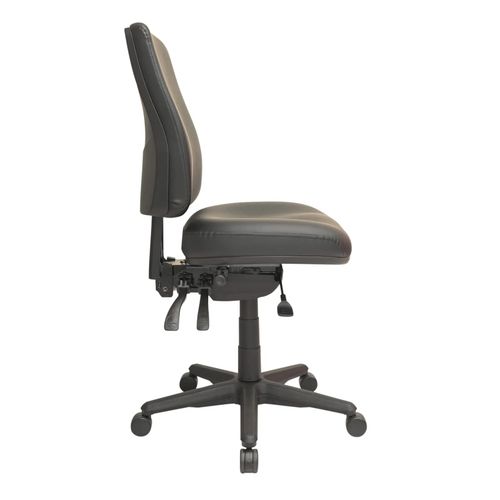 Buro Roma Chair 3 Lever High Back with Seat Slide Black Dillon PU