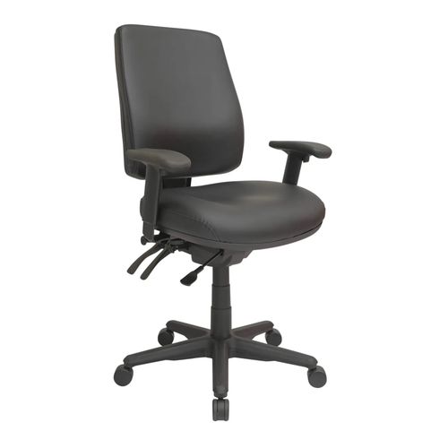 Buro Roma Chair 3 Lever High Back with Arms & Seat Slide Black Dillon PU