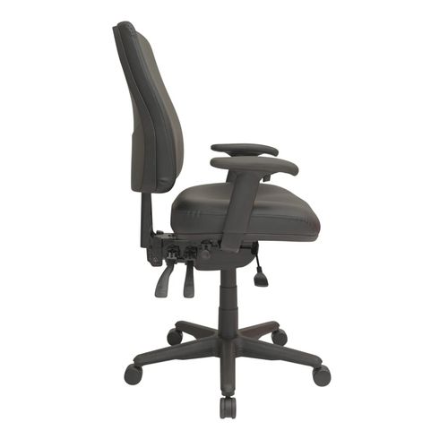 Buro Roma Chair 3 Lever High Back with Arms & Seat Slide Black Dillon PU