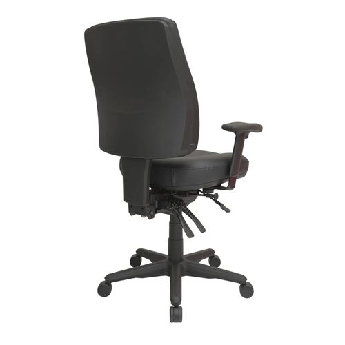 Buro Roma Chair 3 Lever High Back with Arms & Seat Slide Black Dillon PU