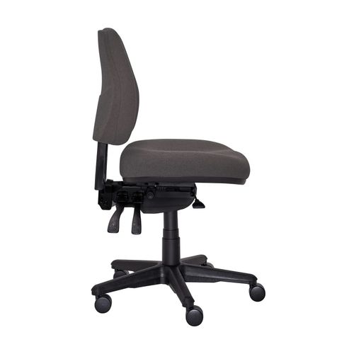 Buro Roma Chair 3 Lever MB SafeTex with Seat Slide Charcoal
