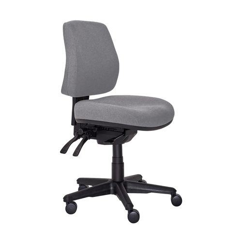 Buro Roma Chair 3 Lever MB SafeTex with Seat Slide Smoke