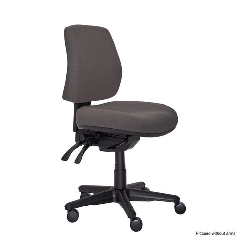 Buro Roma Chair 3 Lever MB SafeTex with Arms & Seat Slide Charcoal