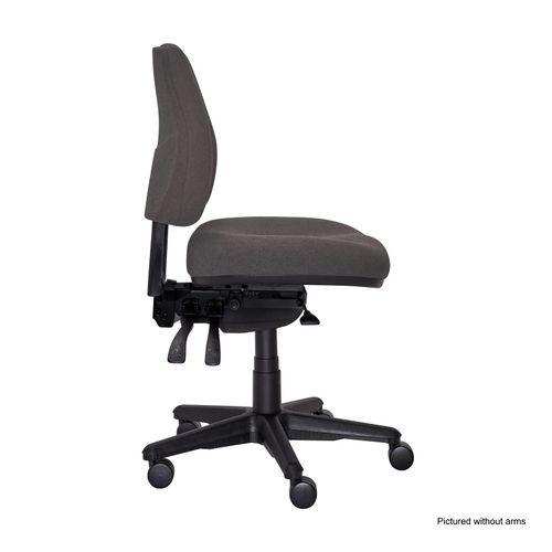 Buro Roma Chair 3 Lever MB SafeTex with Arms & Seat Slide Charcoal