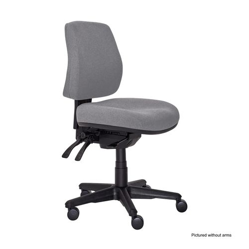 Buro Roma Chair 3 Lever MB SafeTex with Arms & Seat Slide Smoke