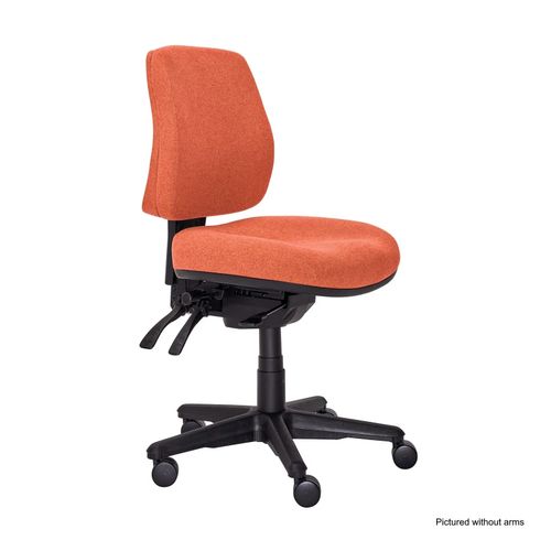 Buro Roma Chair 3 Lever MB SafeTex with Arms & Seat Slide Rust