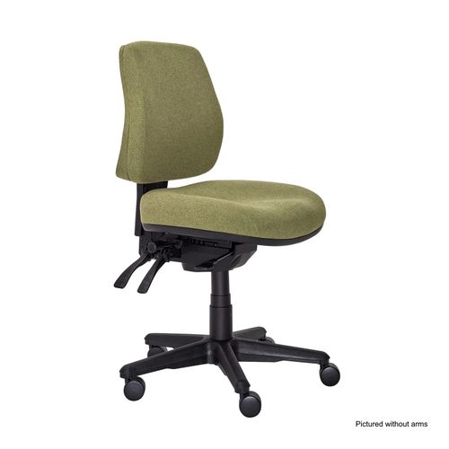 Buro Roma Chair 3 Lever MB SafeTex with Arms & Seat Slide Olive