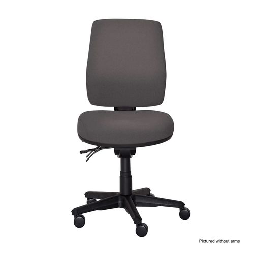 Buro Roma Chair 3 Lever HB SafeTex with Arms & Seat Slide Charcoal