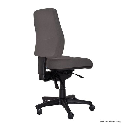 Buro Roma Chair 3 Lever HB SafeTex with Arms & Seat Slide Charcoal
