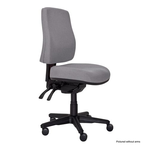 Buro Roma Chair 3 Lever HB SafeTex with Arms & Seat Slide Smoke