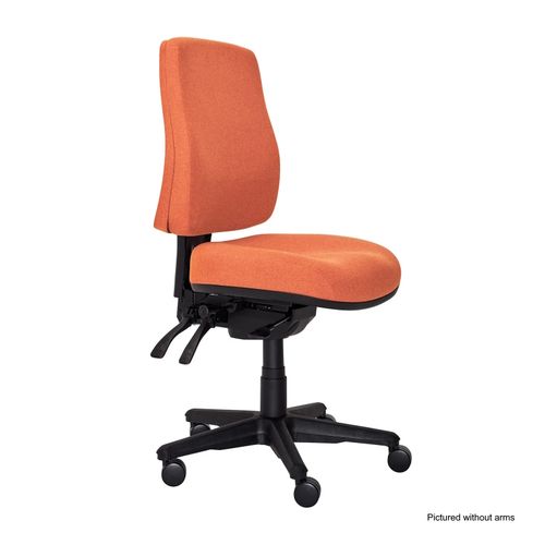 Buro Roma Chair 3 Lever HB SafeTex with Arms & Seat Slide Rust
