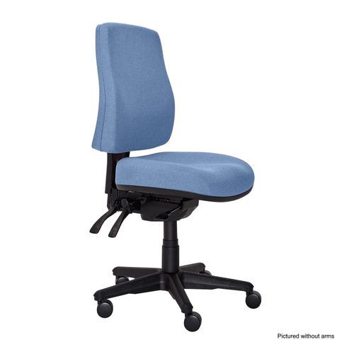 Buro Roma Chair 3 Lever HB SafeTex with Arms & Seat Slide Cobalt