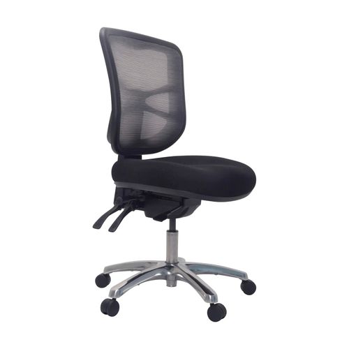 Buro Metro Chair Aluminium Base Mesh Back with Seat Slide Black