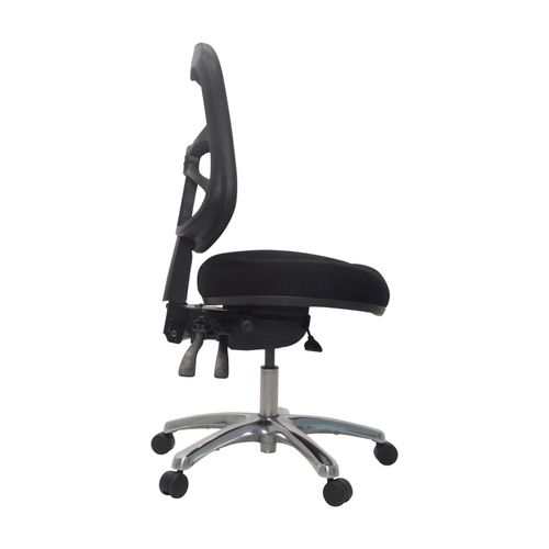 Buro Metro Chair Aluminium Base Mesh Back with Seat Slide Black
