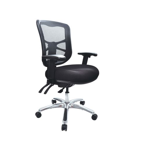 Buro Metro Chair Aluminium Base Mesh Back with Arms & Seat Slide Black