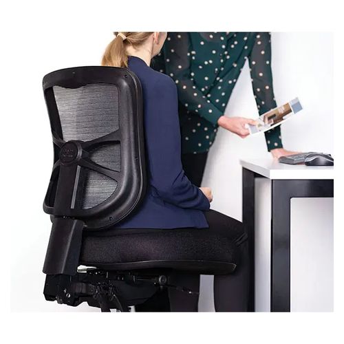 Buro Metro Chair Aluminium Base Mesh Back with Arms & Seat Slide Black