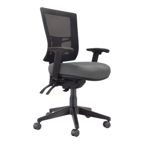 Buro Metro II 24/7 Chair Mesh Back SafeTex with Arms & Seat Slide Smoke