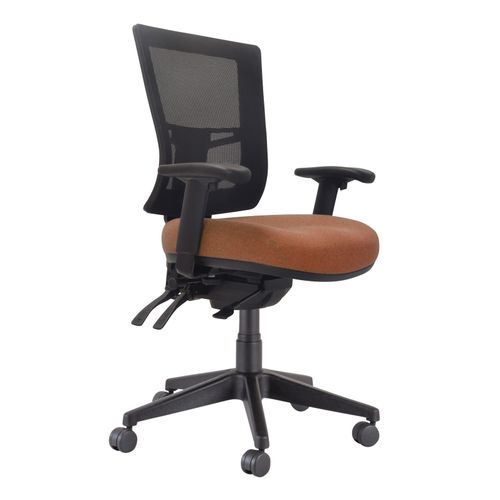 Buro Metro II 24/7 Chair Mesh Back SafeTex with Arms & Seat Slide Rust