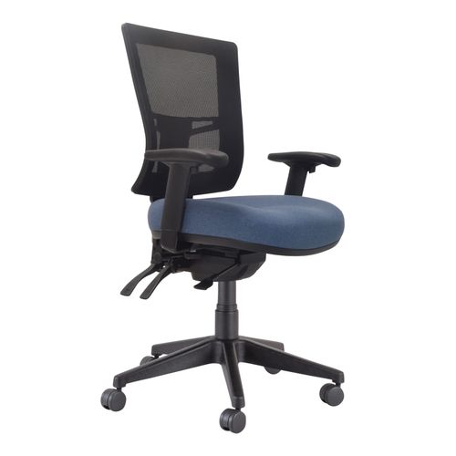 Buro Metro II 24/7 Chair Mesh Back SafeTex with Arms & Seat Slide Cobalt