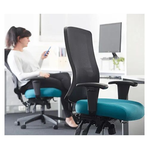 Buro Tidal Mesh Back Chair with Arms Black