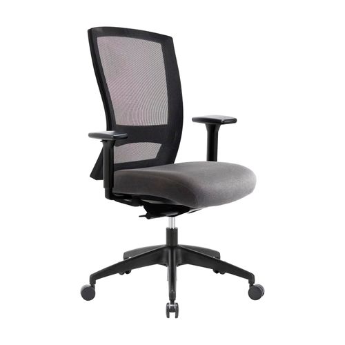 Buro Mentor Chair Mesh Back with Arms SafeTex Smoke