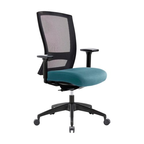 Buro Mentor Chair Mesh Back with Arms SafeTex Cobalt