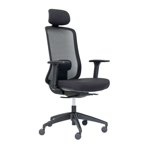 Buro Elan Chair Mesh Back With Arms & Headrest Black