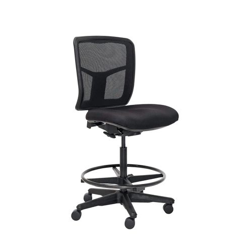 Mondo Tivoli Drafting Chair Mesh Back No Arms Black