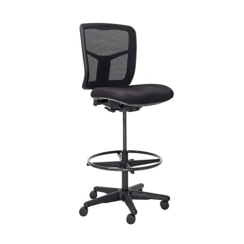 Mondo Tivoli Drafting Chair Mesh Back No Arms Black
