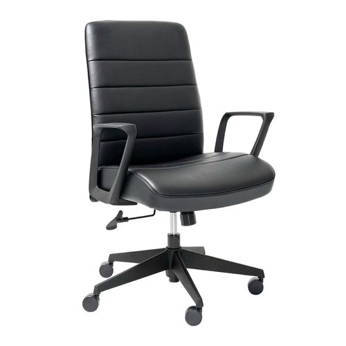 Mondo Plato Chair with Arms Black Leather