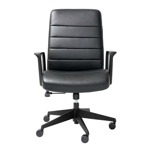 Mondo Plato Chair with Arms Black Leather