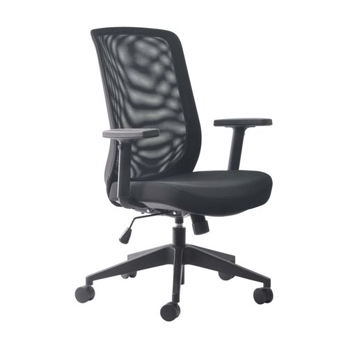 Mondo Gene Mesh Back Chair With Arms Black