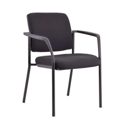 Buro Lindis Visitor Chair 4 Leg with Arms Black Fabric
