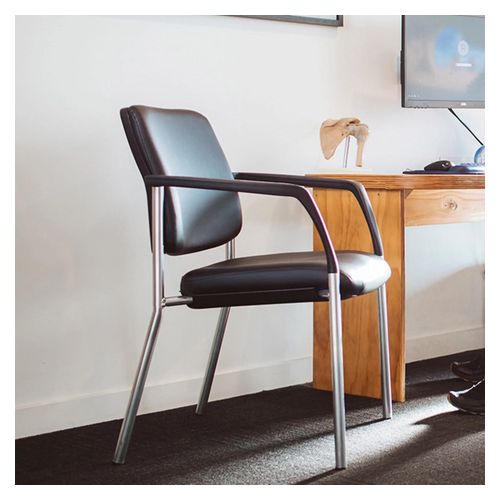 Buro Lindis Visitor Chair 4 Leg with Arms Black Fabric