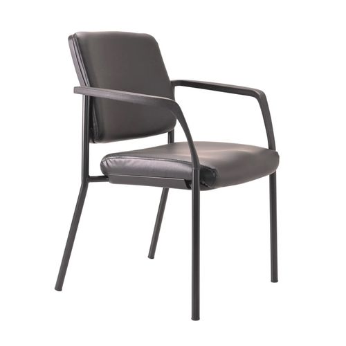 Buro Lindis Visitor Chair 4 Leg with Arms Black PU