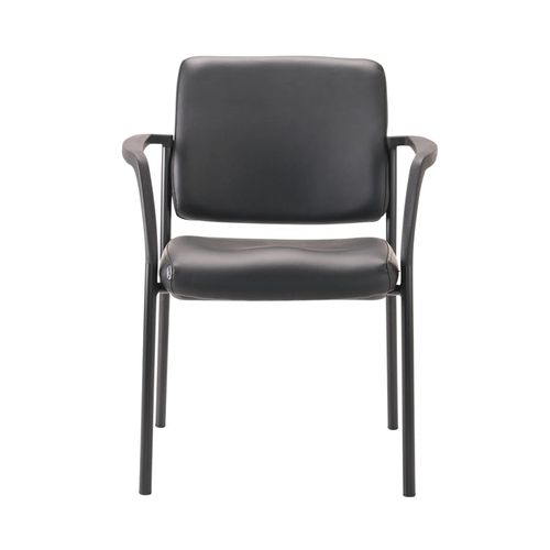 Buro Lindis Visitor Chair 4 Leg with Arms Black PU