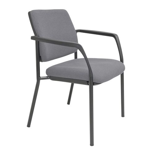 Buro Lindis Visitor Chair 4 Leg with Arms Smoke Fabric