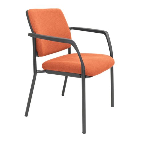 Buro Lindis Visitor Chair 4 Leg with Arms Rust Fabric