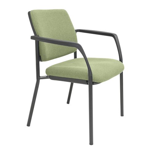 Buro Lindis Visitor Chair 4 Leg with Arms Olive Fabric