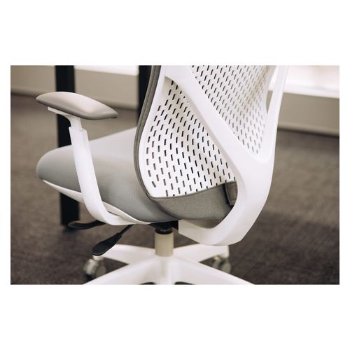 Buro Axon Chair Mesh Back with Arms White