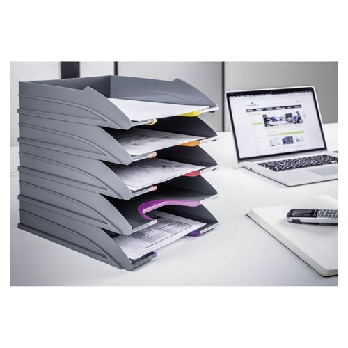 Durable Durable Varicolor Letter Trays Yellow/Orange/Red/Pink/Purple Set Of 5