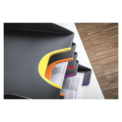 Durable Durable Varicolor Letter Trays Yellow/Orange/Red/Pink/Purple Set Of 5