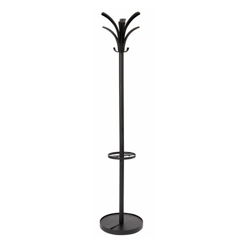Alba Brio Coat Rack 6 Peg + 3 Hook + Umbrella Stand Black