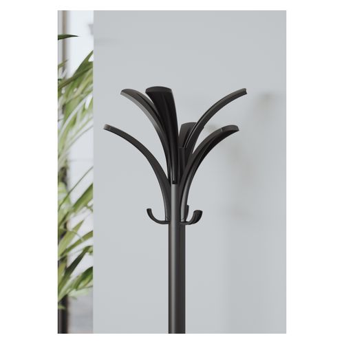 Alba Brio Coat Rack 6 Peg + 3 Hook + Umbrella Stand Black