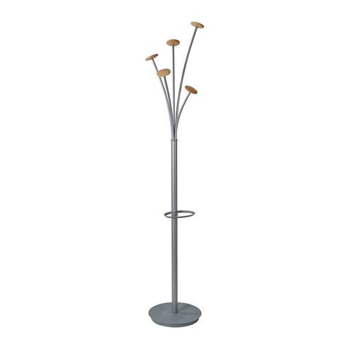 Alba Festival Coat Rack 5 Hook Silver/Wood