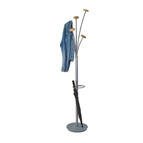 Alba Festival Coat Rack 5 Hook Silver/Wood