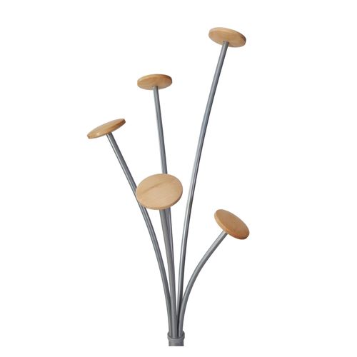 Alba Festival Coat Rack 5 Hook Silver/Wood