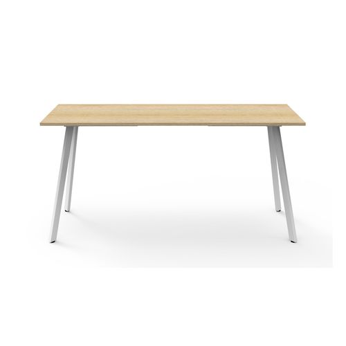 Rapid Eternity High Bar Table 2100mm White Base Natural Oak Top