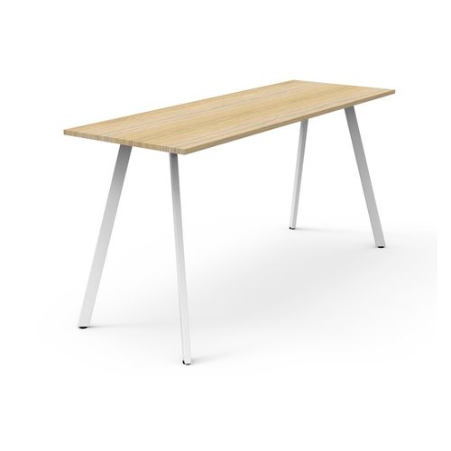 Rapid Eternity High Bar Table 2100mm White Base Natural Oak Top